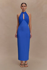 Mierah Halter Midi Dress - Cobalt Blue