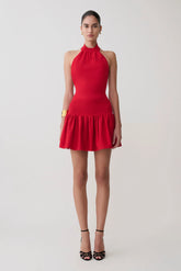 Rory Halter Mini Knit Dress - Red