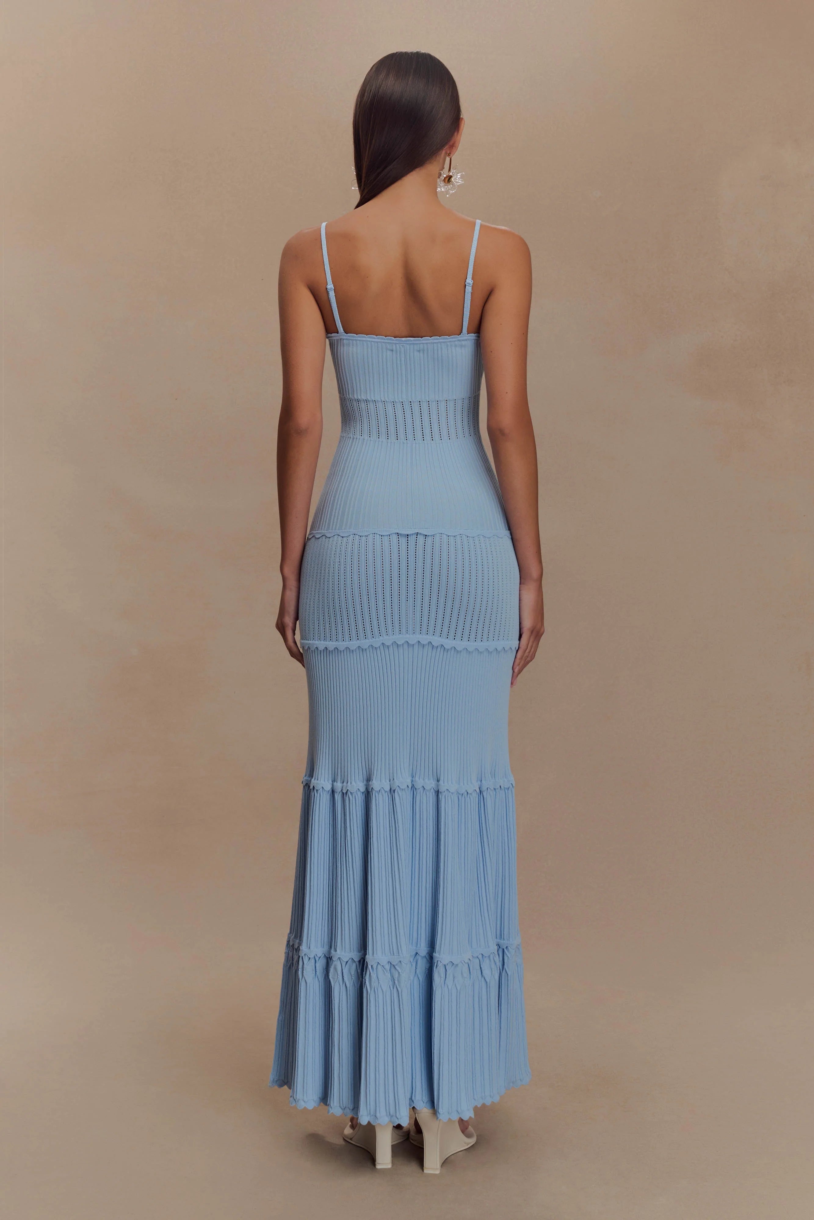 Finley Pointelle Knit Maxi Dress - Cornflower Blue