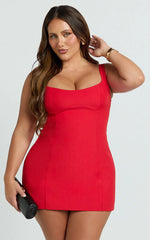 Panel Dress in Red